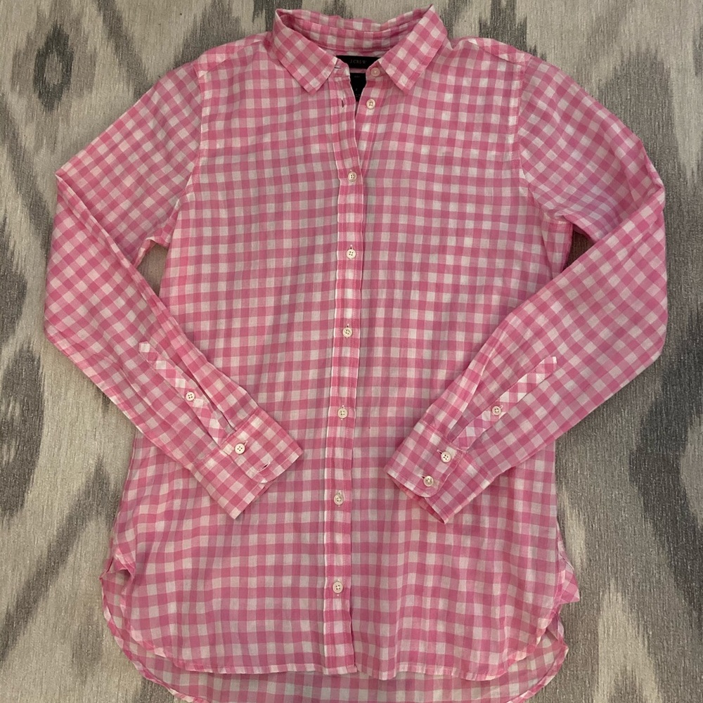 NWT J.Crew Gingham Boyfriend Buttondown